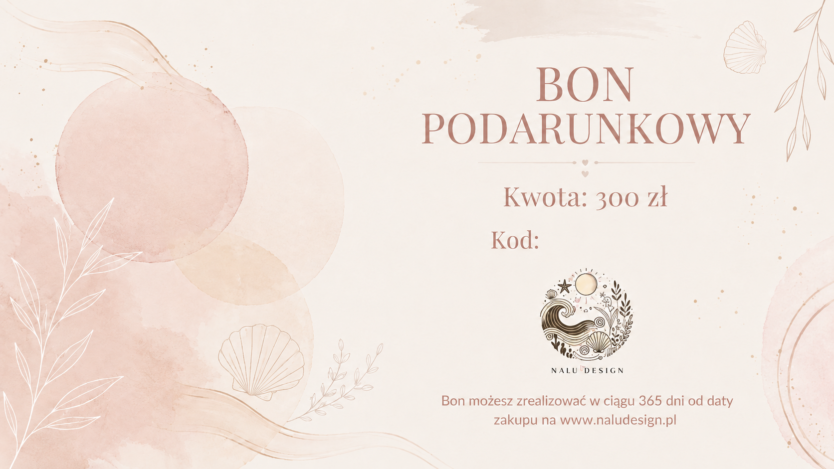 Bon podarunkowy Nalu Design
